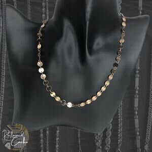 Gold Linked Discs Necklace